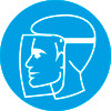 Знак M08 Работать в защитном щитке (пленка 200х200 мм)